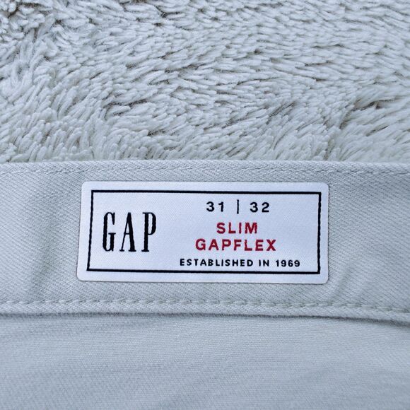 GAP Gapflex Slim Jeans Men's 31x32 Off White Stretch Comfort Preppy NWOT - Picture 5 of 11